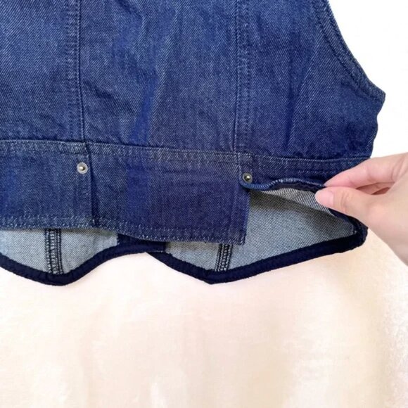 NWOT Free People Scout Denim Vest and Skirt Set in Teal Flower - Picture 13 of 14